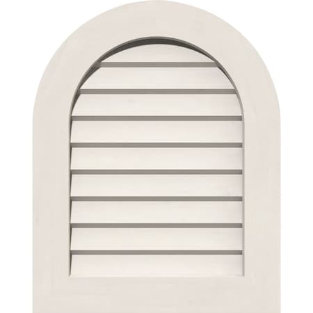 Round Top Gable Vent Non-Functional, PVC Gable Vent W/ 1 X 4 Flat Trim Frame, 24W X 34H